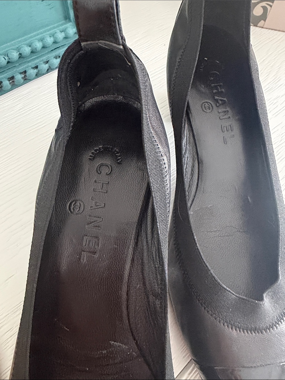Authentic CHANEL Spirit Stretch Interlocking CC Logo Slingback Pumps Black EU 40 - Picture 5 of 9